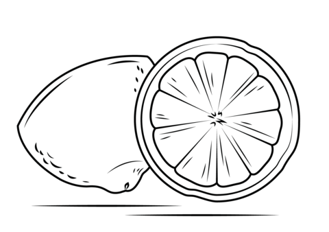 Lemon Cross Section Coloring Page